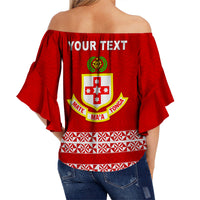(Custom Personalised) Kolisi Tonga Off Shoulder Waist Wrap Top - TCA LT13 - Polynesian Pride