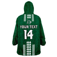 (Custom Text And Number) Hawaii Football Wearable Blanket Hoodie Kakau Rainbow Warriors Helmet LT14 - Polynesian Pride