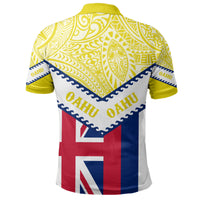 Hawaii Flag Oahu Polo Shirt Yellow Mit Style - Polynesian Pride