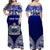 (Custom Personalised) Samoa Coat Of Arms Off Shoulder Long Dress Polynesian Pattern LT9 Women Blue - Polynesian Pride