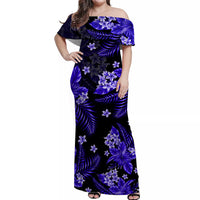 Hawaii Summer Colorful Matching Dress and Hawaiian Shirt Dark Blue LT6 - Polynesian Pride