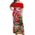 Hawaii Mele Kalikimaka Santa Claus Beach Off Shoulder Long Dress LT6 Women Red - Polynesian Pride