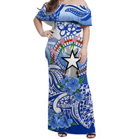 Northern Mariana Islands Matching Dress and Hawaiian Shirt Polynesian Flower Tribal LT9 - Polynesian Pride