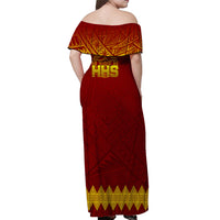 Tonga Ha'apai High School Off Shoulder Long Dress HHS To The Best LT7 - Polynesian Pride