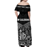 New Caledonia Off Shoulder Long Dress Simple Style - Black LT8 - Polynesian Pride