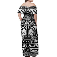 Marquesas Islands Off Shoulder Long Dress Simple Style - Black LT8 - Polynesian Pride