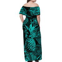 Hawaii Pineapple Polynesian Matching Dress and Hawaiian Shirt Matching Couples Outfit Unique Style Turquoise LT8 - Polynesian Pride