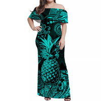 Hawaii Pineapple Polynesian Matching Dress and Hawaiian Shirt Matching Couples Outfit Unique Style Turquoise LT8 No Shirt Turquoise - Polynesian Pride