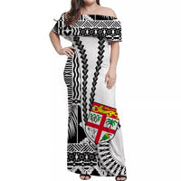 Custom Polynesian Matching Hawaiian Shirt and Dress Fiji Masi Tapa Patterns White Style LT6 - Polynesian Pride