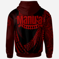 American Samoa Hoodie Manua ofu Polynesian Red Patterns Sport Style - Polynesian Pride