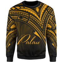 Palau Sweatshirt - Cross Style Gold Color Unisex Black - Polynesian Pride