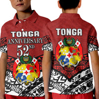Tonga Polo Shirt KID Independence Anniversary Special Version 2022 LT14 Kid Red - Polynesian Pride