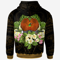 Papua New Guinea Zip Hoodie Polynesian Gold Patterns Collection - Polynesian Pride