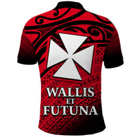 Alo Chiefdom Wallis et Futuna Polo Shirt Polynesian Pattern and Flag LT13 - Polynesian Pride