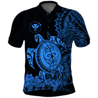 Custom Hawaii Polynesian Polo Shirt Blue Sea Turtles Hawaiian LT13 - Polynesian Pride