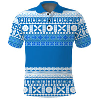 Bula Fiji Polo Shirt Tapa Pattern LT13 Unisex Blue - Polynesian Pride