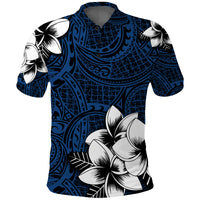 Hawaiian Plumeria Tribal Polynesian Polo Shirt Blue RLT14 Adult Blue - Polynesian Pride