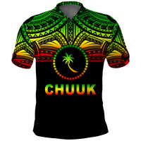 Chuuk Flag Polo Shirt Micronesia Style Reggae LT13 Unisex Reggae - Polynesian Pride
