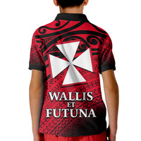 (Custom Personalised) Uvea Chiefdom Wallis et Futuna Polo Shirt KID Polynesian Pattern and Flag LT13 - Polynesian Pride