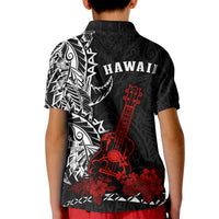 Hawaii Polynesian Polo Shirt KID Red Ukulele LT13 - Polynesian Pride