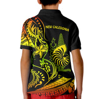 (Custom Personalised) New Caledonia Polo Shirt KID Emblem Nautilus Shell Version Reggae LT13 - Polynesian Pride