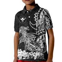 Hawaii Polynesian Polo Shirt KID Wild Hammerhead Sharks LT13 Unisex Black - Polynesian Pride