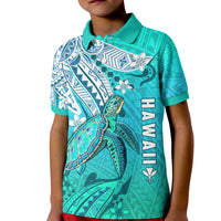 Hawaiian Islands Polo Shirt KID Turtle Mix Hawaii Polynesian LT13 Unisex Blue - Polynesian Pride