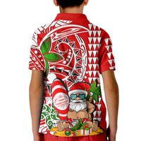 Hawaii Mele Kalikimaka Santa Claus Beach Polo Shirt KID LT6 - Polynesian Pride
