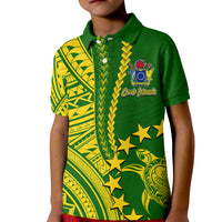 Cook Islands Polynesian Polo Shirt KID LT6 Unisex Green - Polynesian Pride