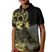 Hawaiian Islands Polo Shirt KID Oahu Map LT6 Unisex Yellow - Polynesian Pride