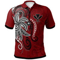 Hawaii Kanaka Maoli Polo Shirt Abstract Style Unisex Red - Polynesian Pride
