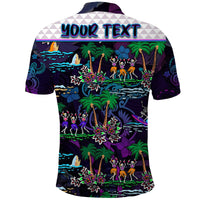 Custom Hawaii Skeleton Dancing Polo Shirt Halloween Hawaiian Turtle LT13 - Polynesian Pride