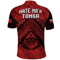 Tonga Rugby MMT Polo Shirt Ngatu Mate Maa Tonga Grunge LT13 - Polynesian Pride