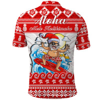 Custom Hawaii Christmas Polo Shirt Surfing Santa Mele Kalikimaka Polynesian LT14 - Polynesian Pride