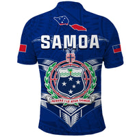 Toa Samoa Rugby Polo Shirt Siamupini Proud Blue LT13 - Polynesian Pride