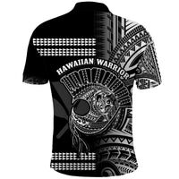 Hawaii Polo Shirt Kakau Warrior Helmet Gradient White Polynesian LT14 - Polynesian Pride