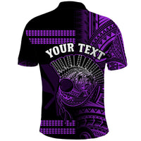 Custom Hawaii Polo Shirt Kakau Warrior Helmet Gradient Purple Polynesian LT14 - Polynesian Pride