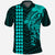 Custom Hawaii Polo Shirt Kakau Kanaka Maoli Combine Polynesian Shark Ver.04 LT14 Turquoise - Polynesian Pride