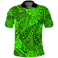 Custom Hawaii Polo Shirt Polynesian Tribal Art Ver.06 LT14 Green - Polynesian Pride