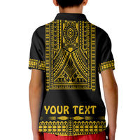 Custom Polynesian Polo Shirt Dashiki With Polynesian Tattoo Royal Golden Version LT14 - Polynesian Pride
