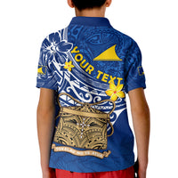 Custom Tokelau Polo Shirt KID National Badge Polynesian Happy 74th Independence Anniversary LT14 - Polynesian Pride