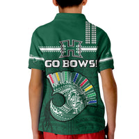 Hawaii Football Polo Shirt Kakau Rainbow Warriors Helmet Go Bows LT14 - Polynesian Pride