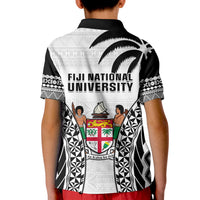 Fiji University Polo Shirt National Fijian Tapa Pattern White LT14 - Polynesian Pride