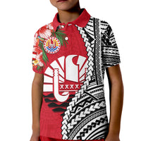 Custom Tahiti Islands Polo Shirt Polynesian Shark Mix Tropical Flowers LT14 - Polynesian Pride