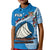 Fiji Polo Shirt KID Fijian Drua Mix Tagimaucia Flower Blue Style LT14 Kid Blue - Polynesian Pride