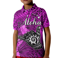The Shaka Hawaii Polo Shirt Tropical Flowers Purple Version LT13 - Polynesian Pride