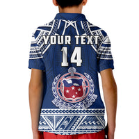 (Custom Personalise Text and Number) Samoa Rugby Polo Shirt KID Toa Samoa Pacific Sporty LT14 - Polynesian Pride