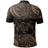 Hawaii Polo Shirt Polynesian Gold Sea Turtle - Polynesian Pride
