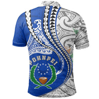 Pohnpei Polo Shirt Pohnpei Flag Kanaloa Tatau (White) - Polynesian Pride