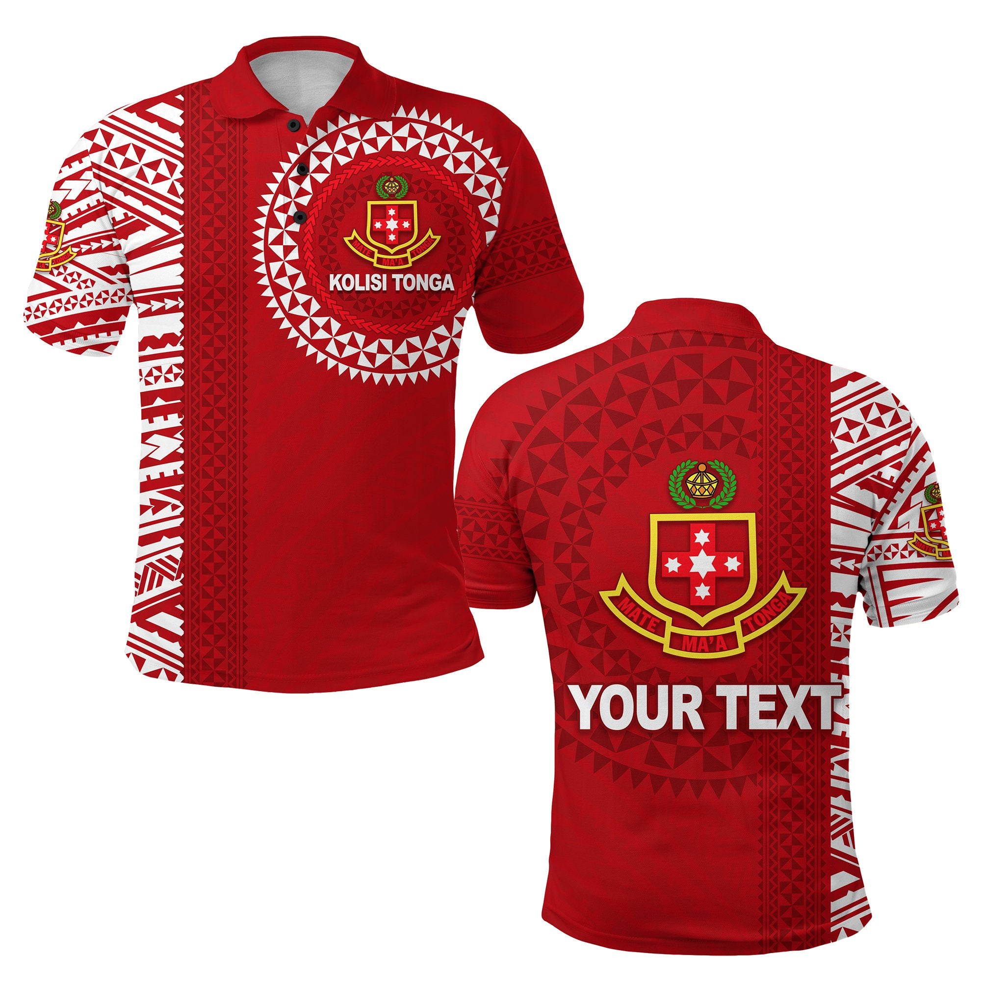 Custom Kolisi Tonga Polo Shirt Unisex Red - Polynesian Pride